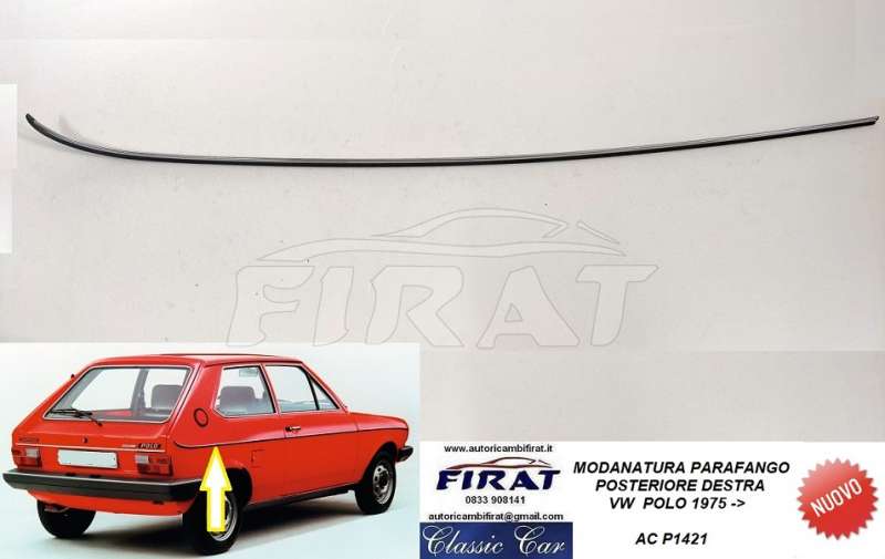 MODANATURA PARAFANGO VW POLO 75-> POST.DX (P1421)